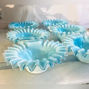 6 flower candle/tea light holders 4 1/2” x 1 1/2” H